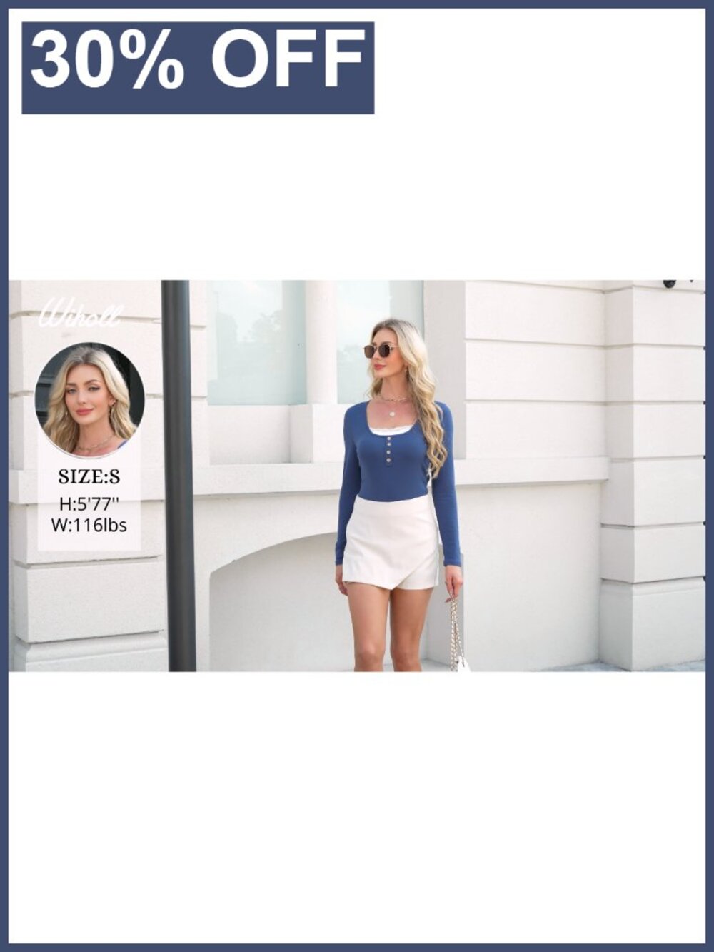Ribbed Long Sleeve Lace Trim Scoop Neck Top - Picture 6 of 6